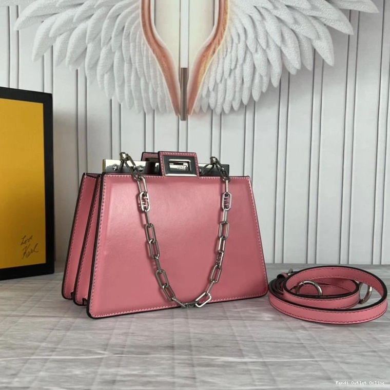 Affordable Bag In Leather Cut Calf White Mini Fendi Peekaboo 0722
